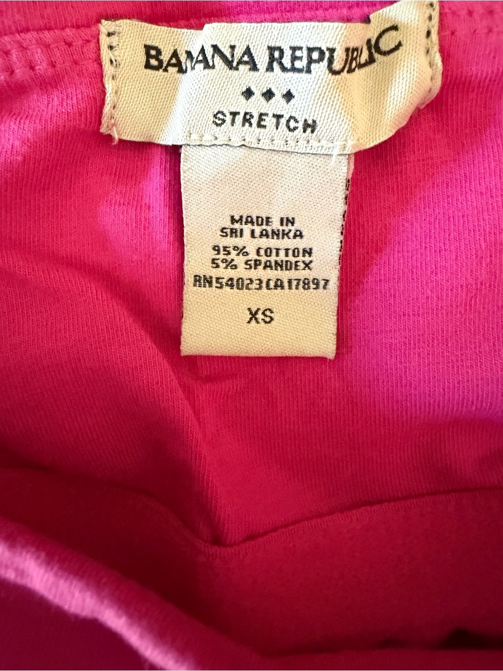 Y2K Banana Republic Women's Strapless Fuchsia Cami Cotton Top XS - Picture 5 of 5